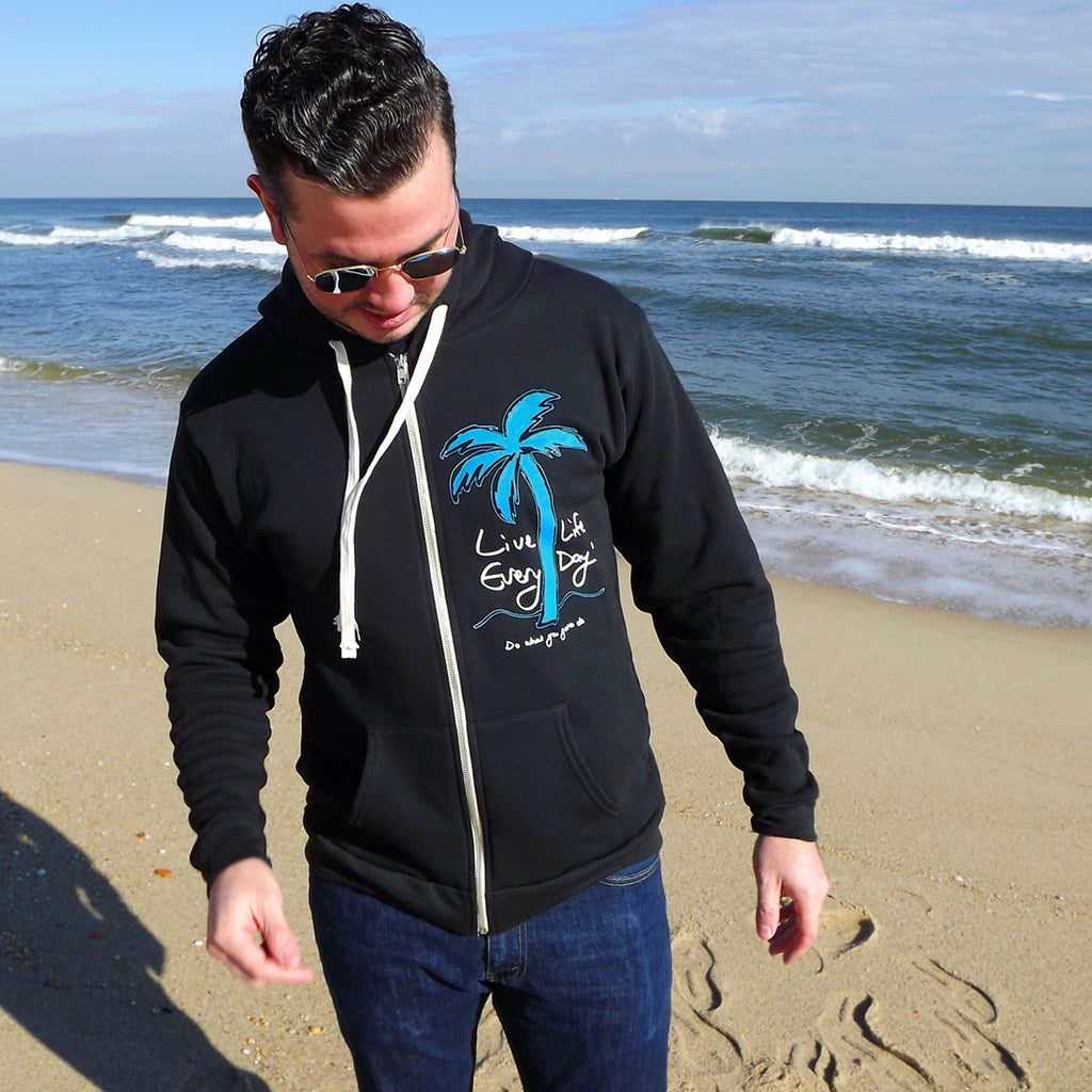 Logo Zip Hoodie - Live Life Every Day