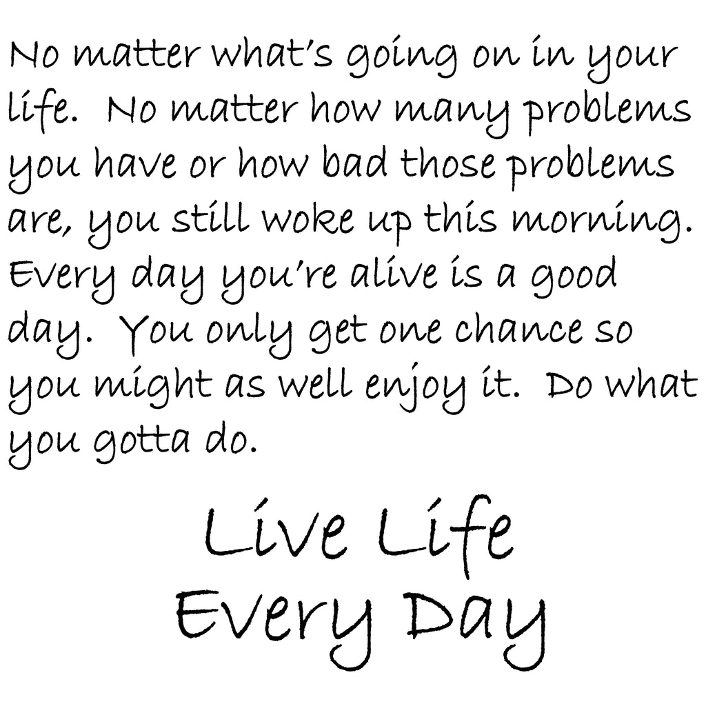 Live Life Every Day - The Original TShirt Back